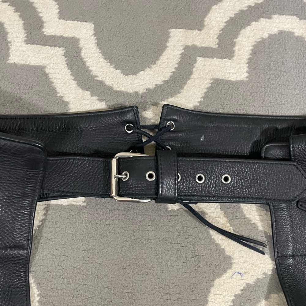 Vintage Frontier Leathers Black Chaps Size XL - Picture 4 of 7